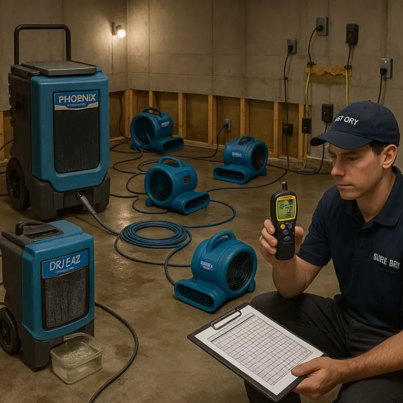 Structural Drying and Dehumidification process in Southport, NC